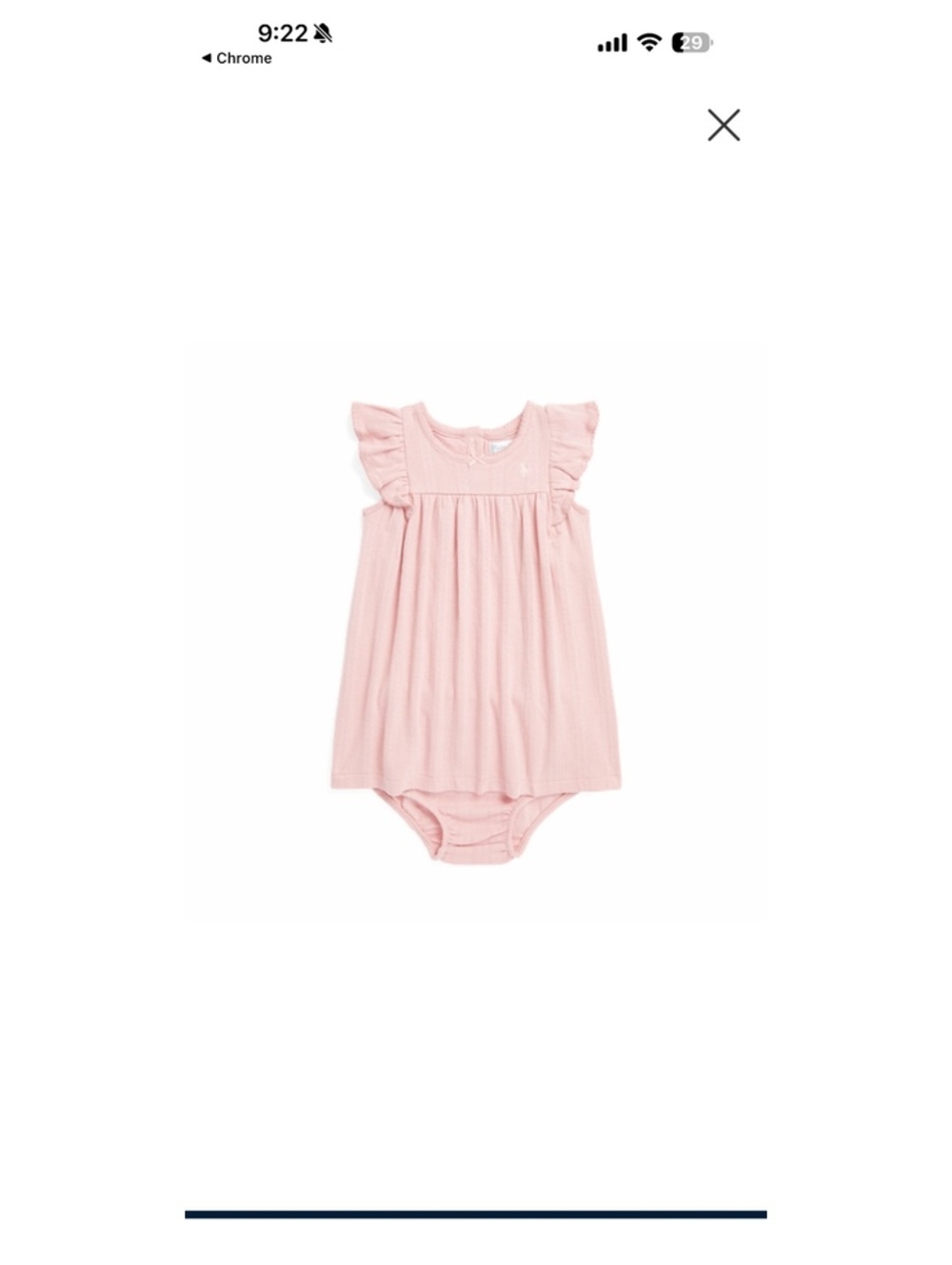 Ralph Lauren Baby Girl 12M Pointelle Knit Cotton Dress & Bloomer Set